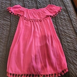 1. State Vibrant Pink Off-Shoulder Mini Dress